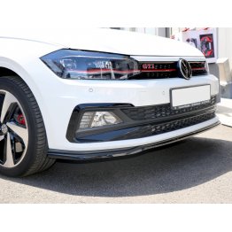 Накладка сплиттер на передний бампер Вариант2 на Volkswagen Polo VI GTI